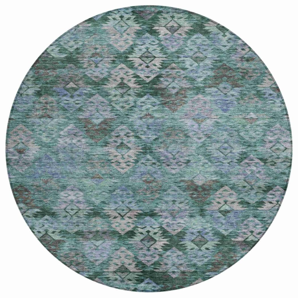 Helissa Green Washable Indoor - Outdoor Rug - LOOMLAN - LOOMLAN Rugs - Outdoor Rugs