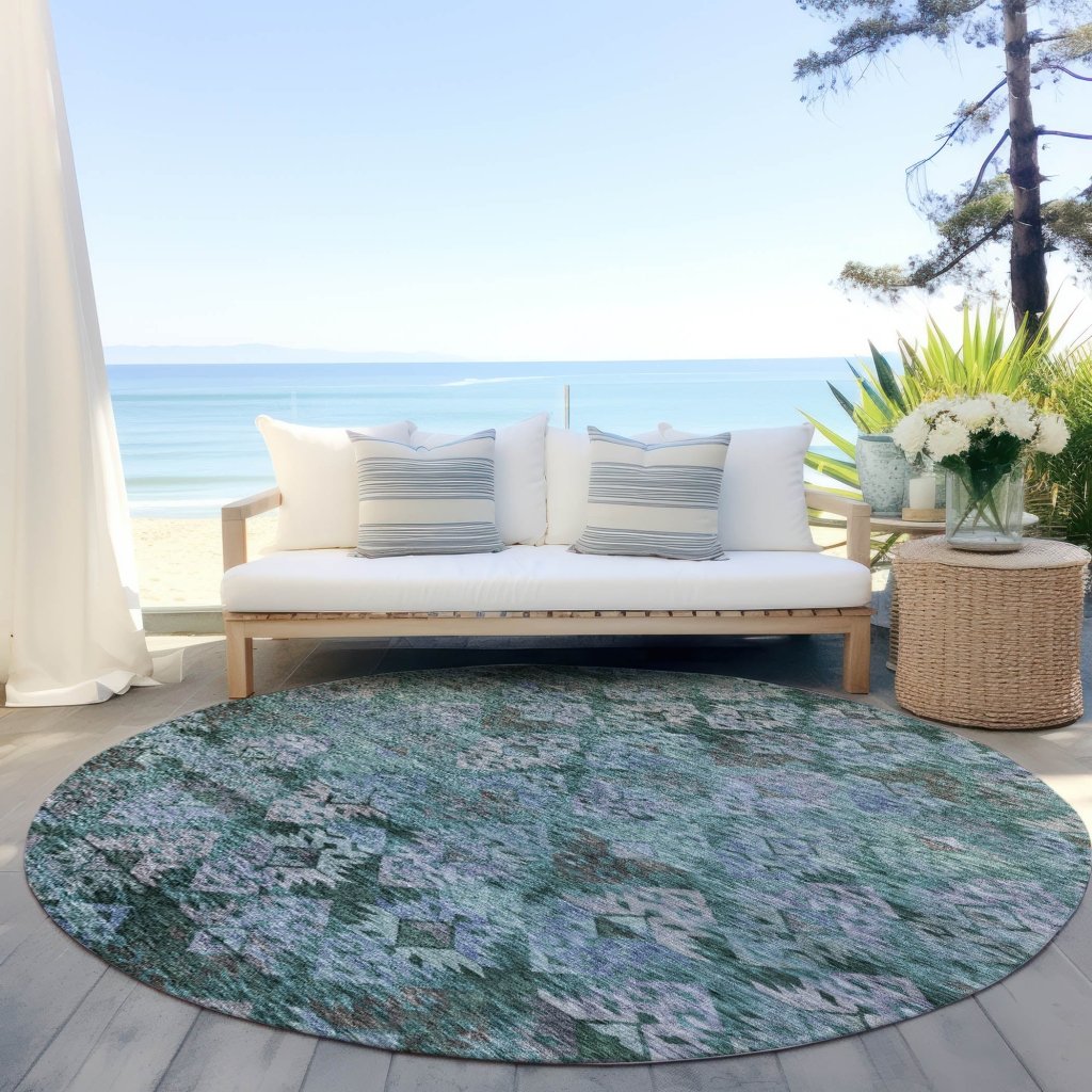 Helissa Green Washable Indoor - Outdoor Rug - LOOMLAN - LOOMLAN Rugs - Outdoor Rugs