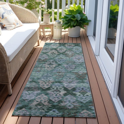 Helissa Green Washable Indoor - Outdoor Rug - LOOMLAN - LOOMLAN Rugs - Outdoor Rugs