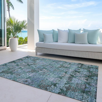 Helissa Green Washable Indoor - Outdoor Rug - LOOMLAN - LOOMLAN Rugs - Outdoor Rugs