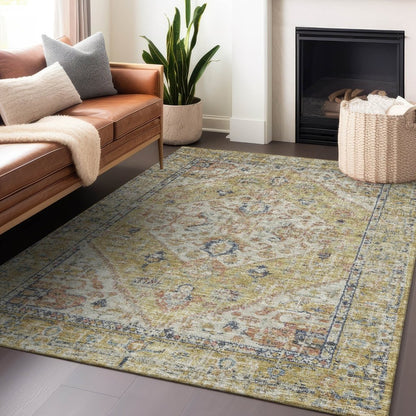 LOOMLAN Rugs Helsinki Gold Washable Indoor-Outdoor Rug