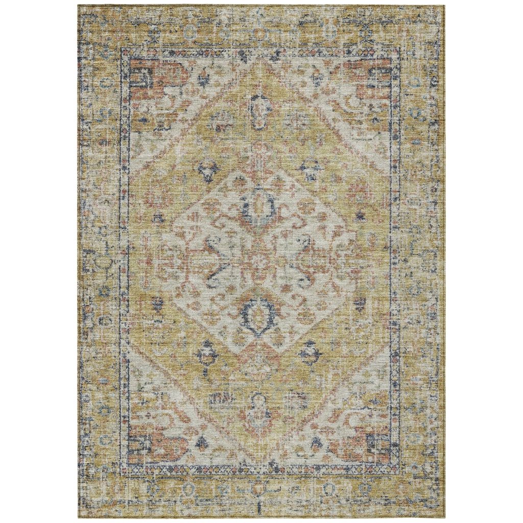LOOMLAN Rugs Helsinki Gold Washable Indoor-Outdoor Rug
