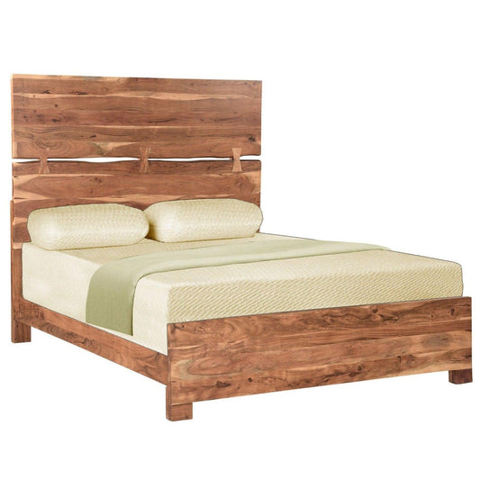 Henderson 80 inches Live Edge King Bed - Sideboards and Things Brand_LOOMLAN Home, Color_Brown, Features_Handmade/Handcarved, Features_Repurposed Materials, Finish_Distressed, Headboard Type_Extra Tall, Hinges, Materials_Reclaimed Wood, Product Type_Panel Bed, Wood Species_Acacia