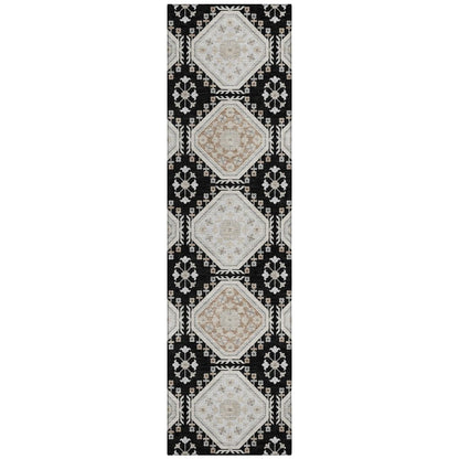 LOOMLAN Rugs Henriette Black Washable Indoor-Outdoor Rug