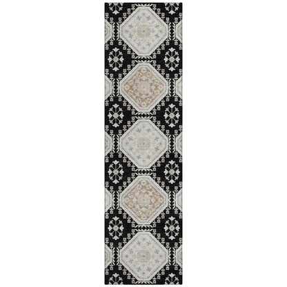 LOOMLAN Rugs Henriette Black Washable Indoor-Outdoor Rug