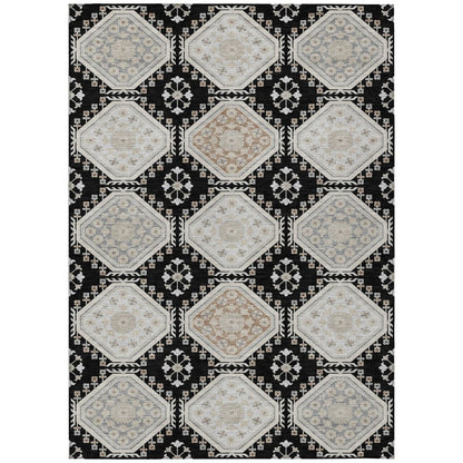 LOOMLAN Rugs Henriette Black Washable Indoor-Outdoor Rug