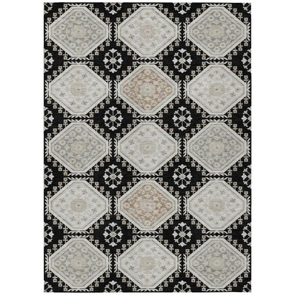 LOOMLAN Rugs Henriette Black Washable Indoor-Outdoor Rug