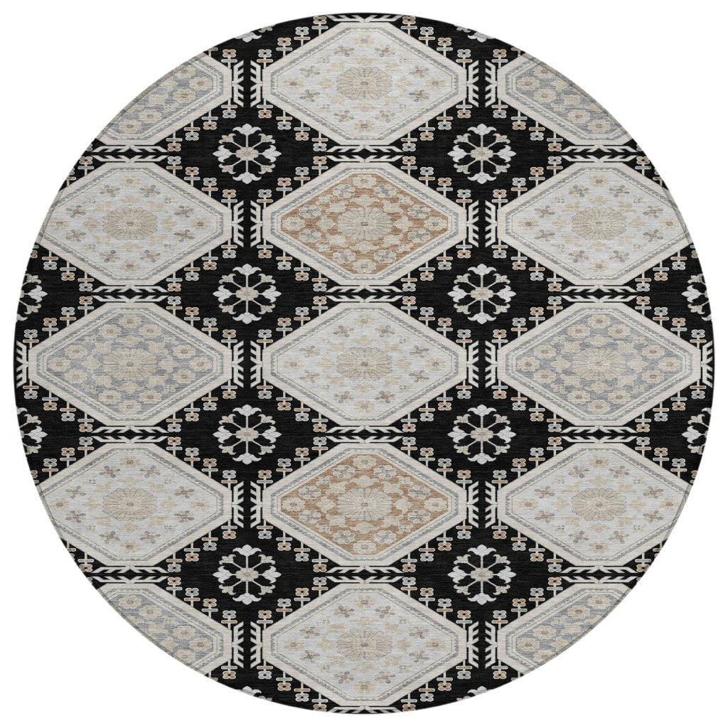 LOOMLAN Rugs Henriette Black Washable Indoor-Outdoor Rug