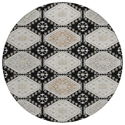 LOOMLAN Rugs Henriette Black Washable Indoor-Outdoor Rug