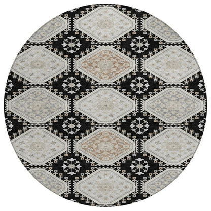 LOOMLAN Rugs Henriette Black Washable Indoor-Outdoor Rug