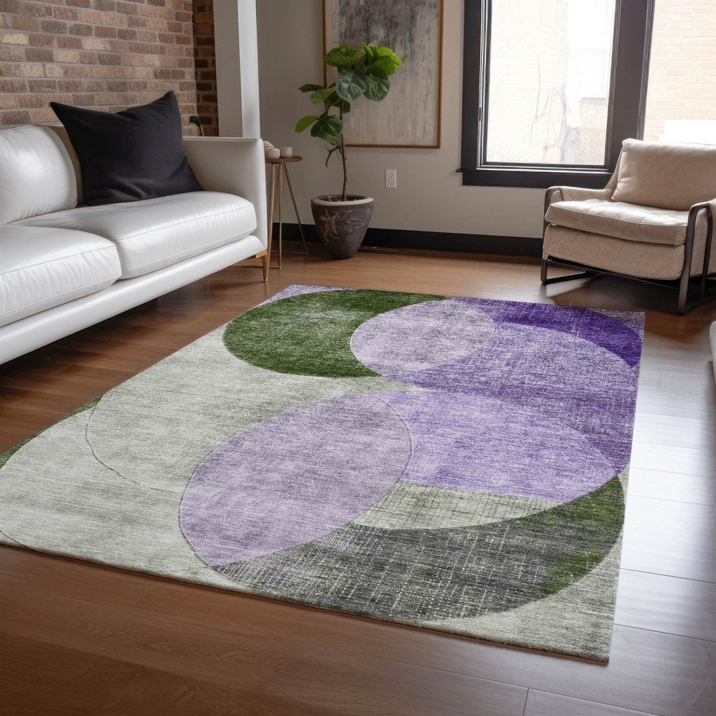 LOOMLAN Rugs Henry Lavender Washable Indoor-Outdoor Rug