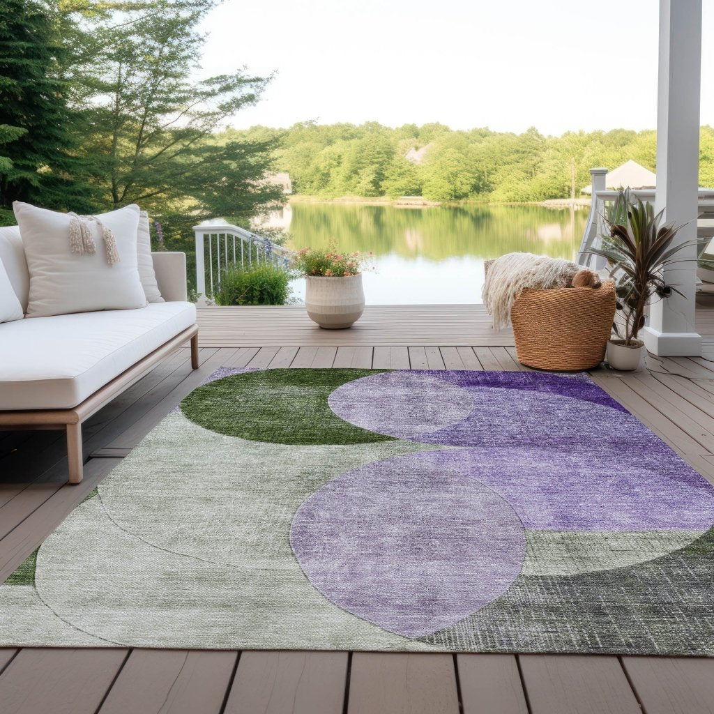 LOOMLAN Rugs Henry Lavender Washable Indoor-Outdoor Rug