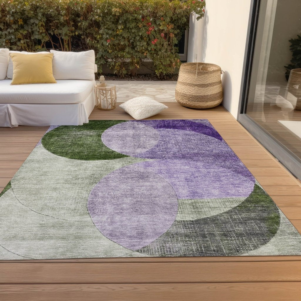 LOOMLAN Rugs Henry Lavender Washable Indoor-Outdoor Rug