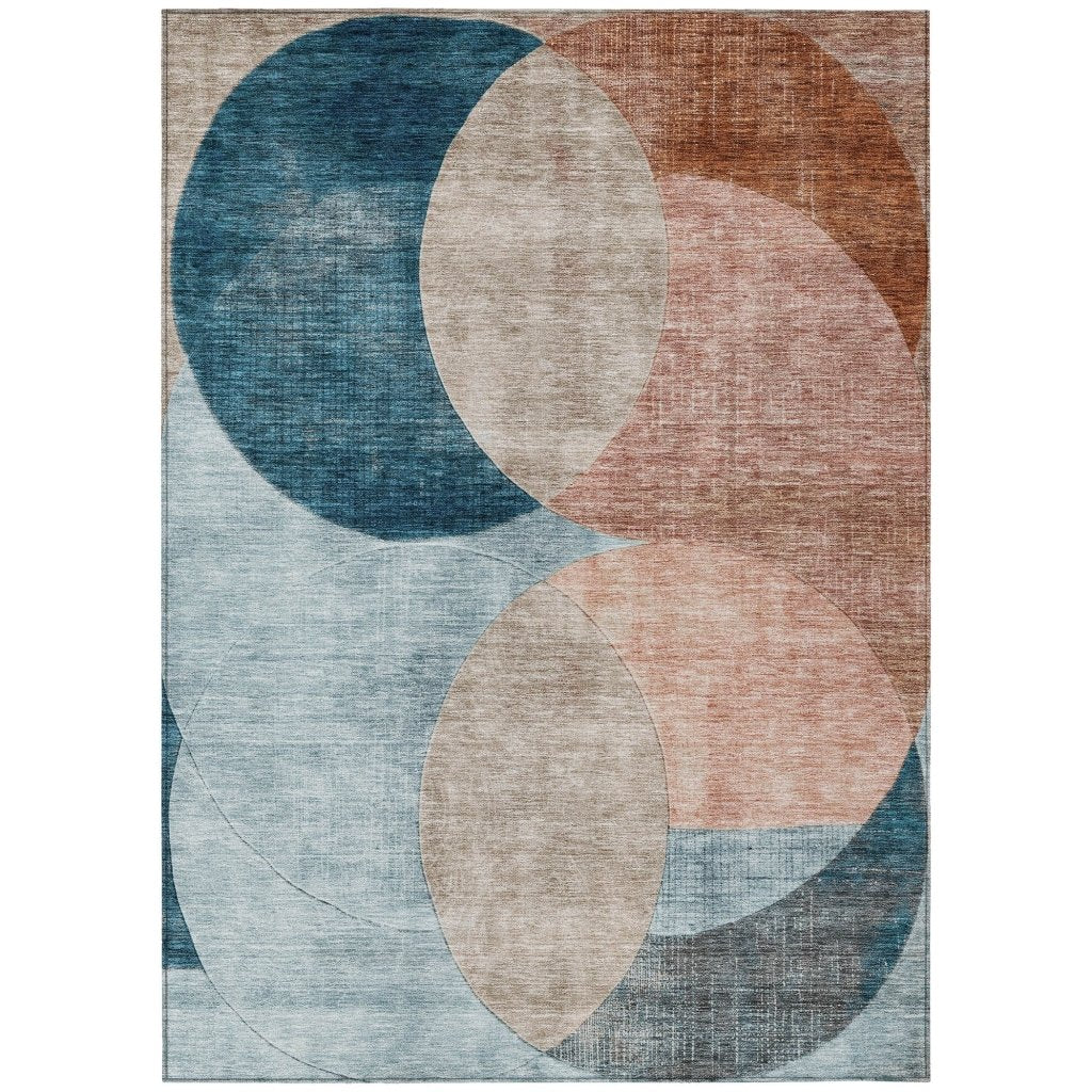 LOOMLAN Rugs Henry Orange Washable Indoor-Outdoor Rug