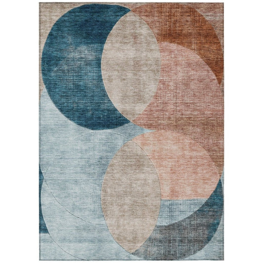 LOOMLAN Rugs Henry Orange Washable Indoor-Outdoor Rug