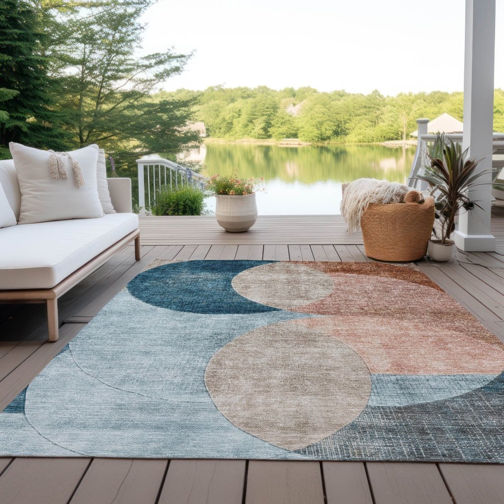 LOOMLAN Rugs Henry Orange Washable Indoor-Outdoor Rug