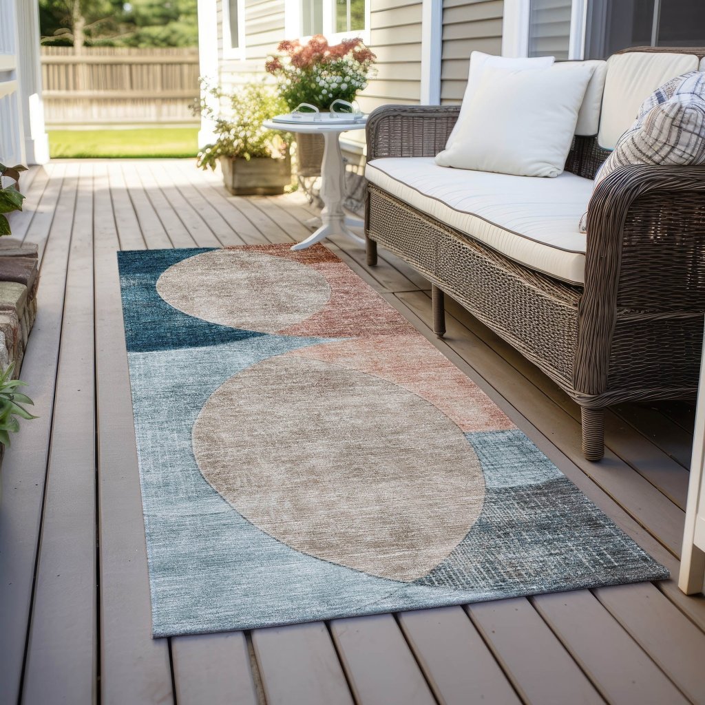 LOOMLAN Rugs Henry Orange Washable Indoor-Outdoor Rug