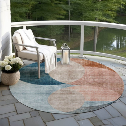 LOOMLAN Rugs Henry Orange Washable Indoor-Outdoor Rug