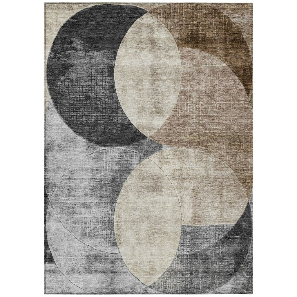 LOOMLAN Rugs Henry Pewter Washable Indoor-Outdoor Rug