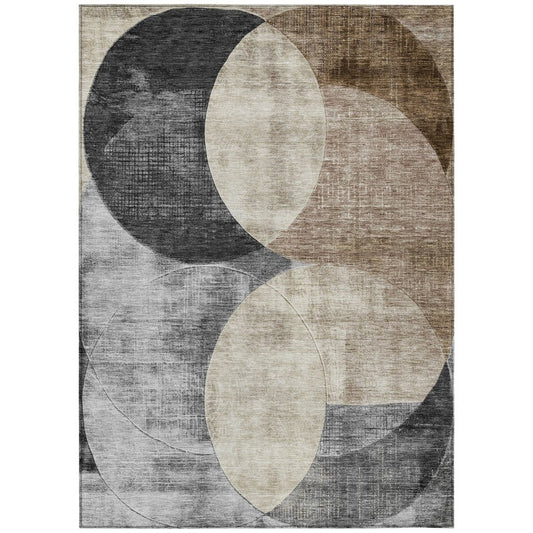 LOOMLAN Rugs Henry Pewter Washable Indoor-Outdoor Rug