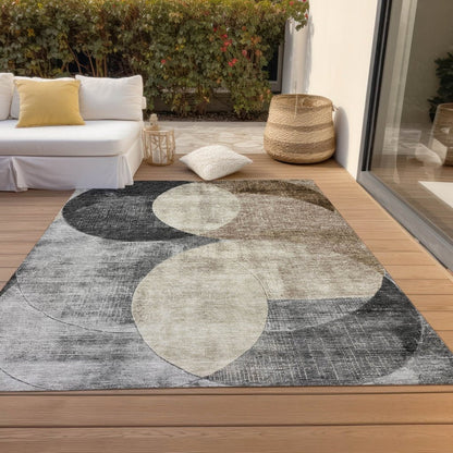 LOOMLAN Rugs Henry Pewter Washable Indoor-Outdoor Rug