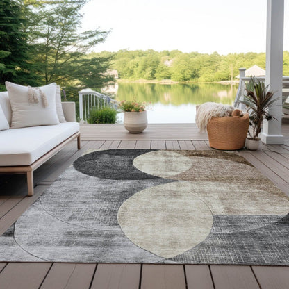 LOOMLAN Rugs Henry Pewter Washable Indoor-Outdoor Rug