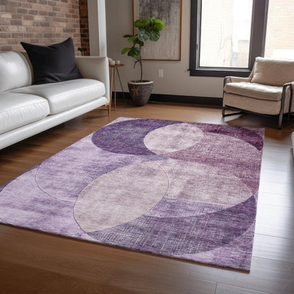 LOOMLAN Rugs Henry Purple Washable Indoor-Outdoor Rug
