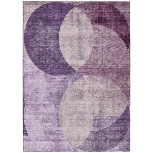LOOMLAN Rugs Henry Purple Washable Indoor-Outdoor Rug