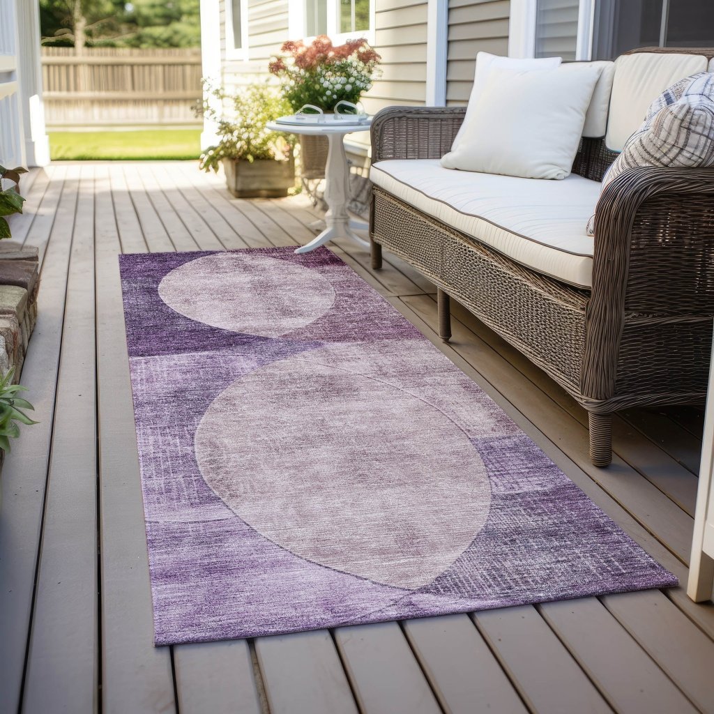 LOOMLAN Rugs Henry Purple Washable Indoor-Outdoor Rug