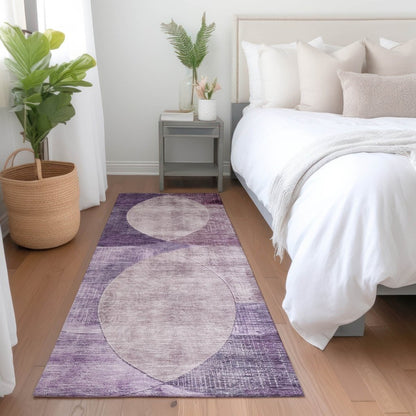 LOOMLAN Rugs Henry Purple Washable Indoor-Outdoor Rug