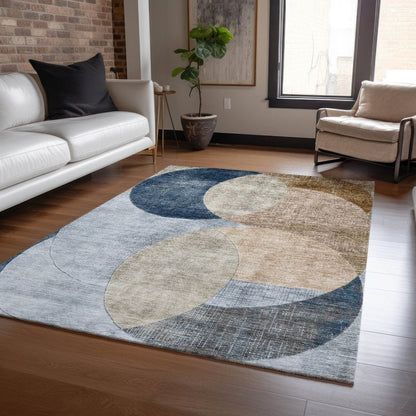 LOOMLAN Rugs Henry Sky Washable Indoor-Outdoor Rug