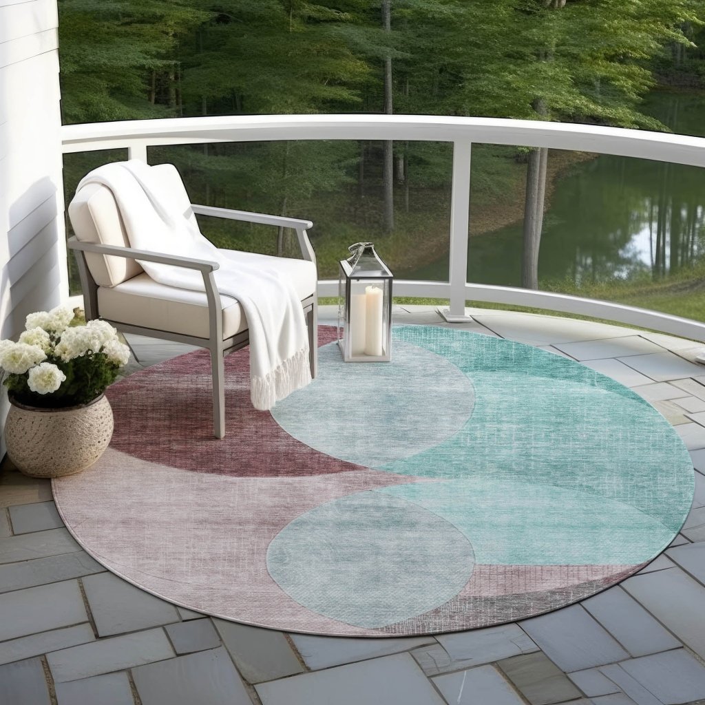 LOOMLAN Rugs Henry Teal Washable Indoor-Outdoor Rug