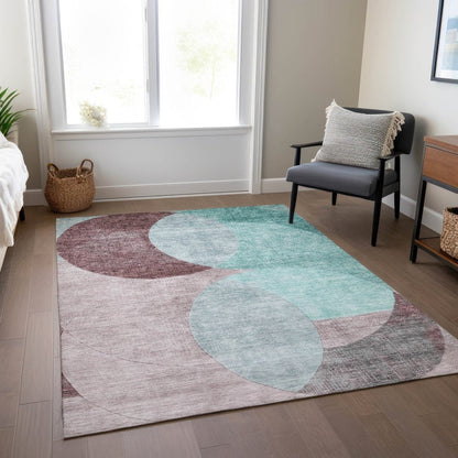LOOMLAN Rugs Henry Teal Washable Indoor-Outdoor Rug