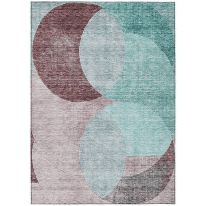 LOOMLAN Rugs Henry Teal Washable Indoor-Outdoor Rug