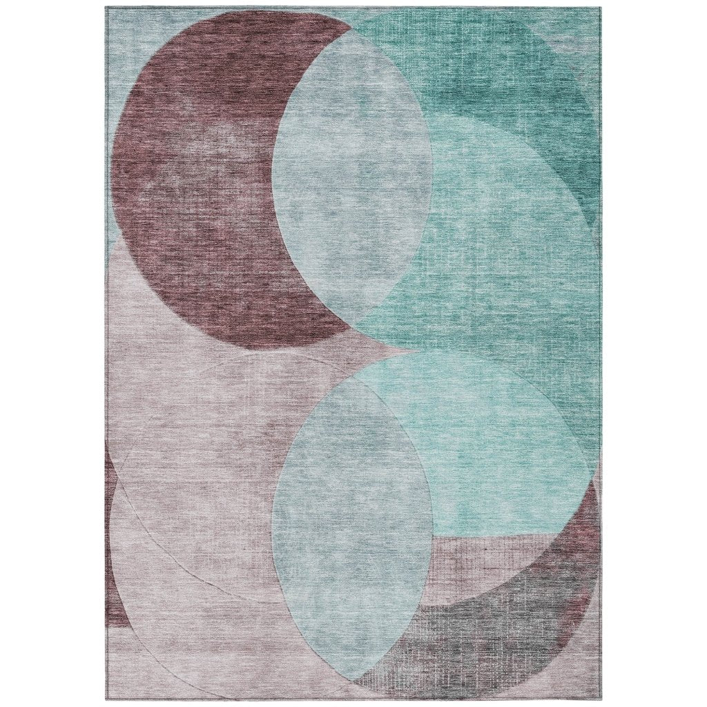 LOOMLAN Rugs Henry Teal Washable Indoor-Outdoor Rug