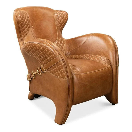 Sarreid Hera Arm Chair Unique Leather Club Chair