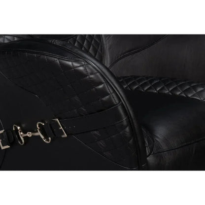Sarreid Hera Leather Black Arm Chair