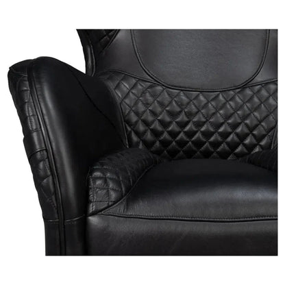 Sarreid Hera Leather Black Arm Chair