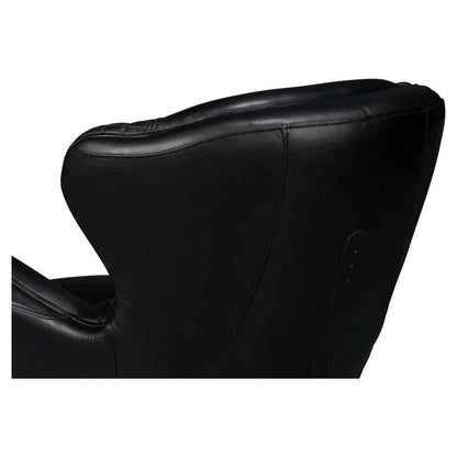 Sarreid Hera Leather Black Arm Chair