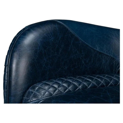 Sarreid Hera Leather Blue Arm Chair