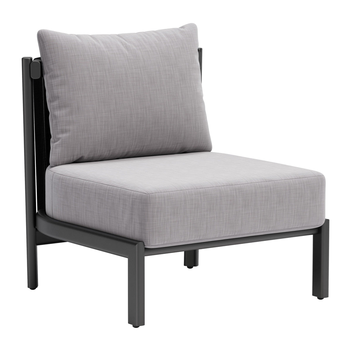Zuo Modern Horizon Aluminum Gray Armless Accent Chair