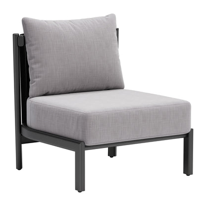 Zuo Modern Horizon Aluminum Gray Armless Accent Chair