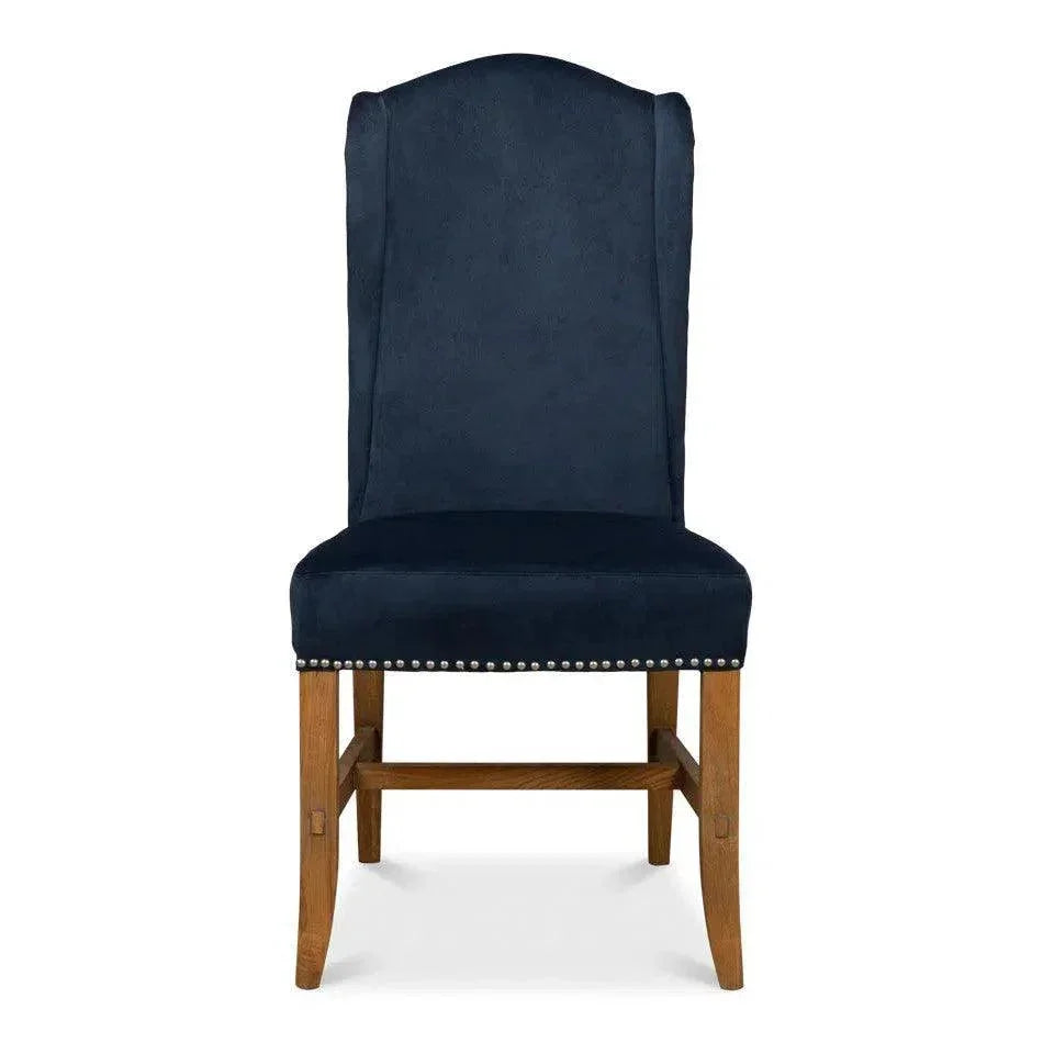High Velvet Armless Dining Chair 2PC - LOOMLAN - Sarreid - Dining Chairs