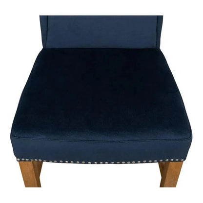 High Velvet Armless Dining Chair 2PC - LOOMLAN - Sarreid - Dining Chairs