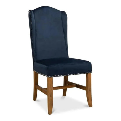 High Velvet Armless Dining Chair 2PC - LOOMLAN - Sarreid - Dining Chairs