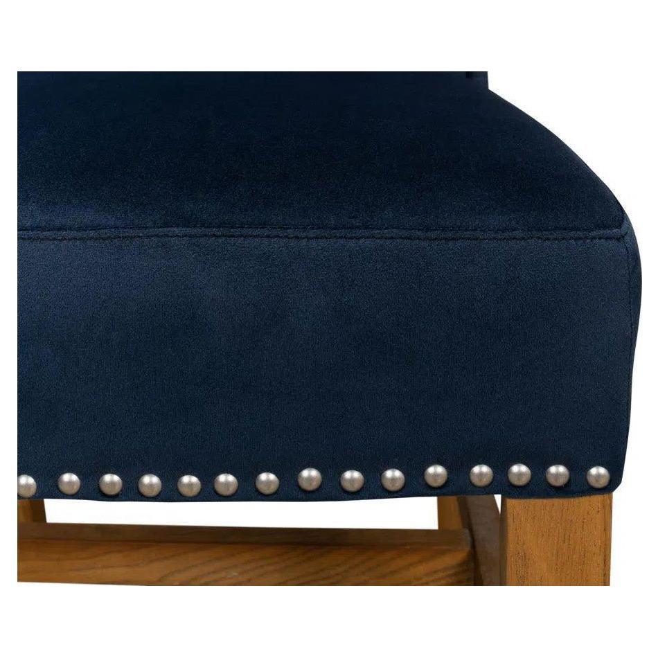 High Velvet Armless Dining Chair 2PC - LOOMLAN - Sarreid - Dining Chairs