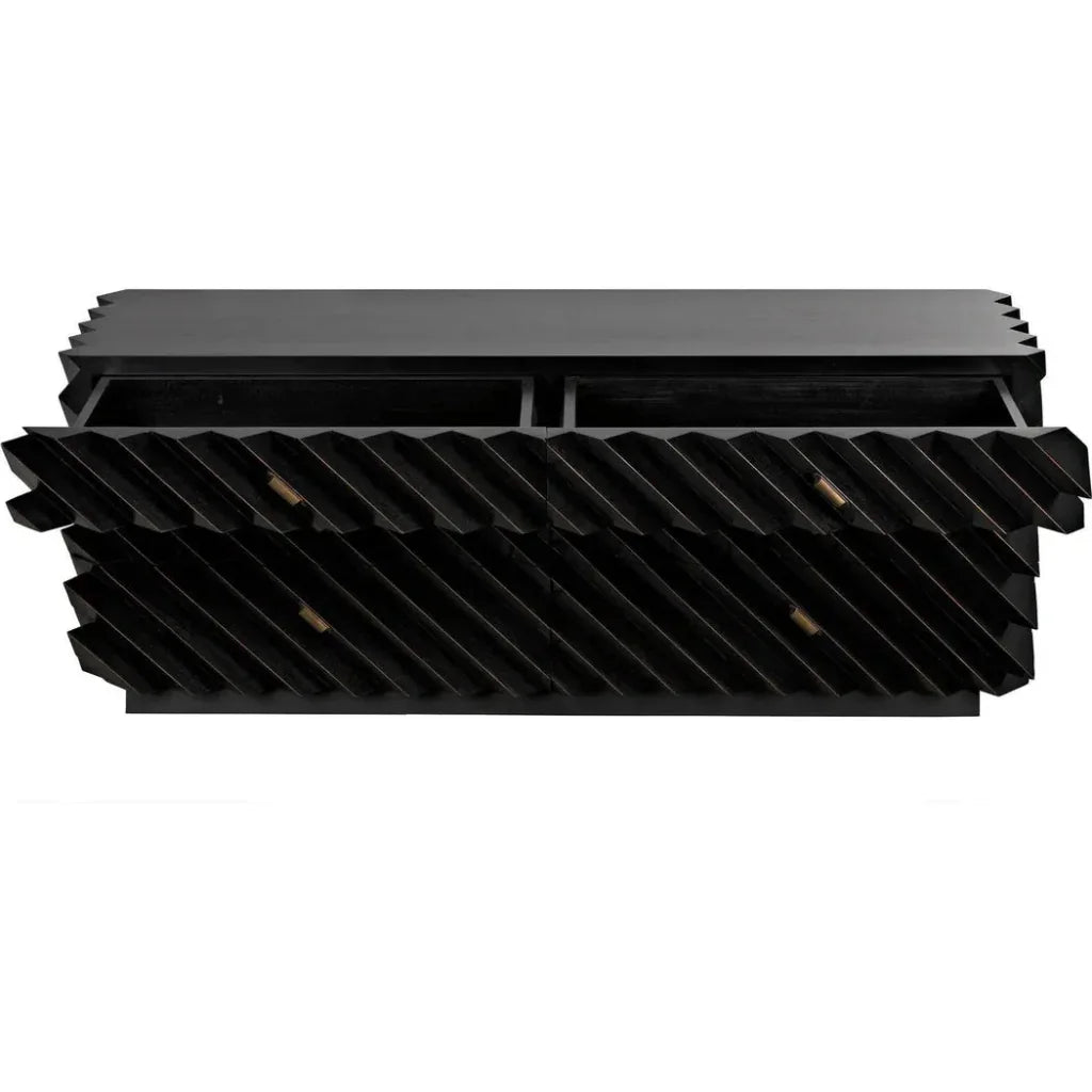 Noir Hikaru Six Drawers Wood Dresser