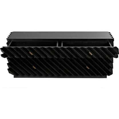 Noir Hikaru Six Drawers Wood Dresser