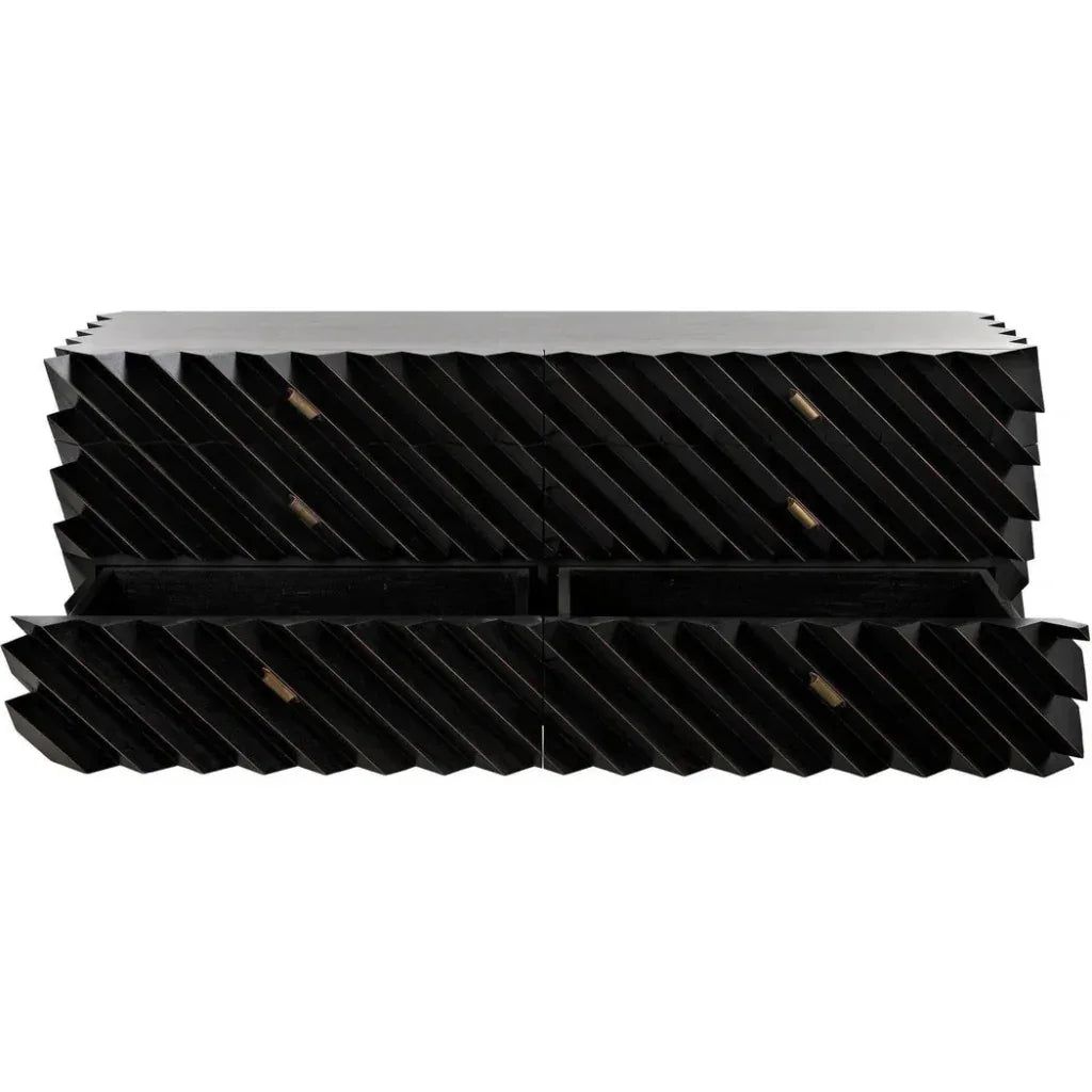 Noir Hikaru Six Drawers Wood Dresser