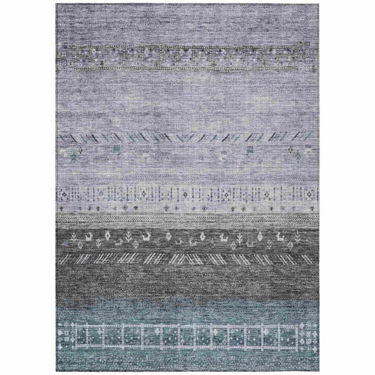 LOOMLAN Rugs Hilda Blue Washable Indoor-Outdoor Rug